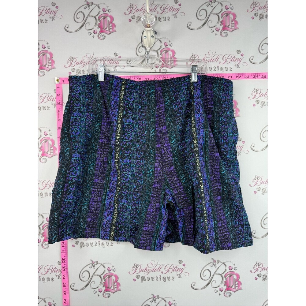 Christopher Rand the bay shorts Men's Purple & Teal Patterned Swim Trunks